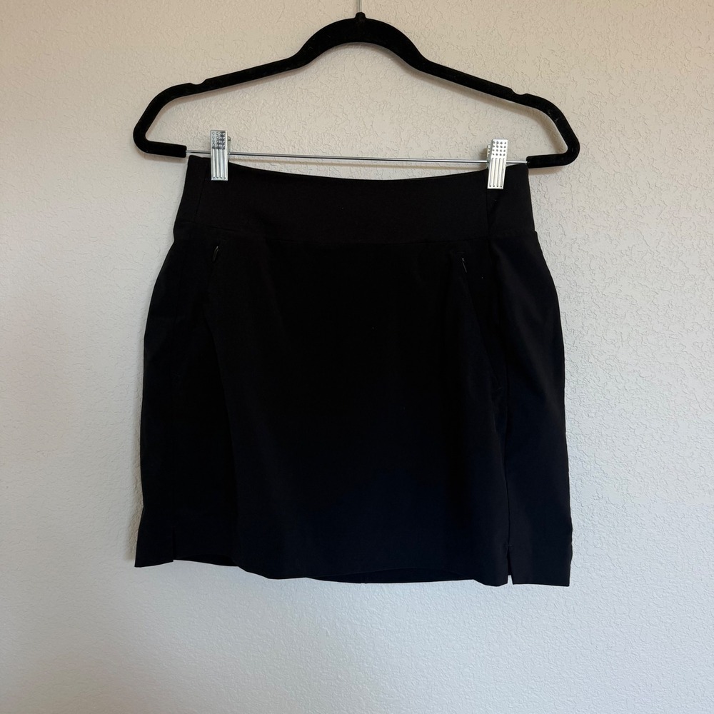 Athleta Soho Skort Womens 2 Black Athletic Golf Tennis Travel Skirt Pockets